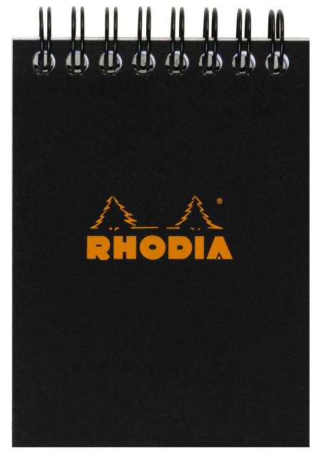 Rhodia Classic Wirebound Notepad - Small - Black - Squared